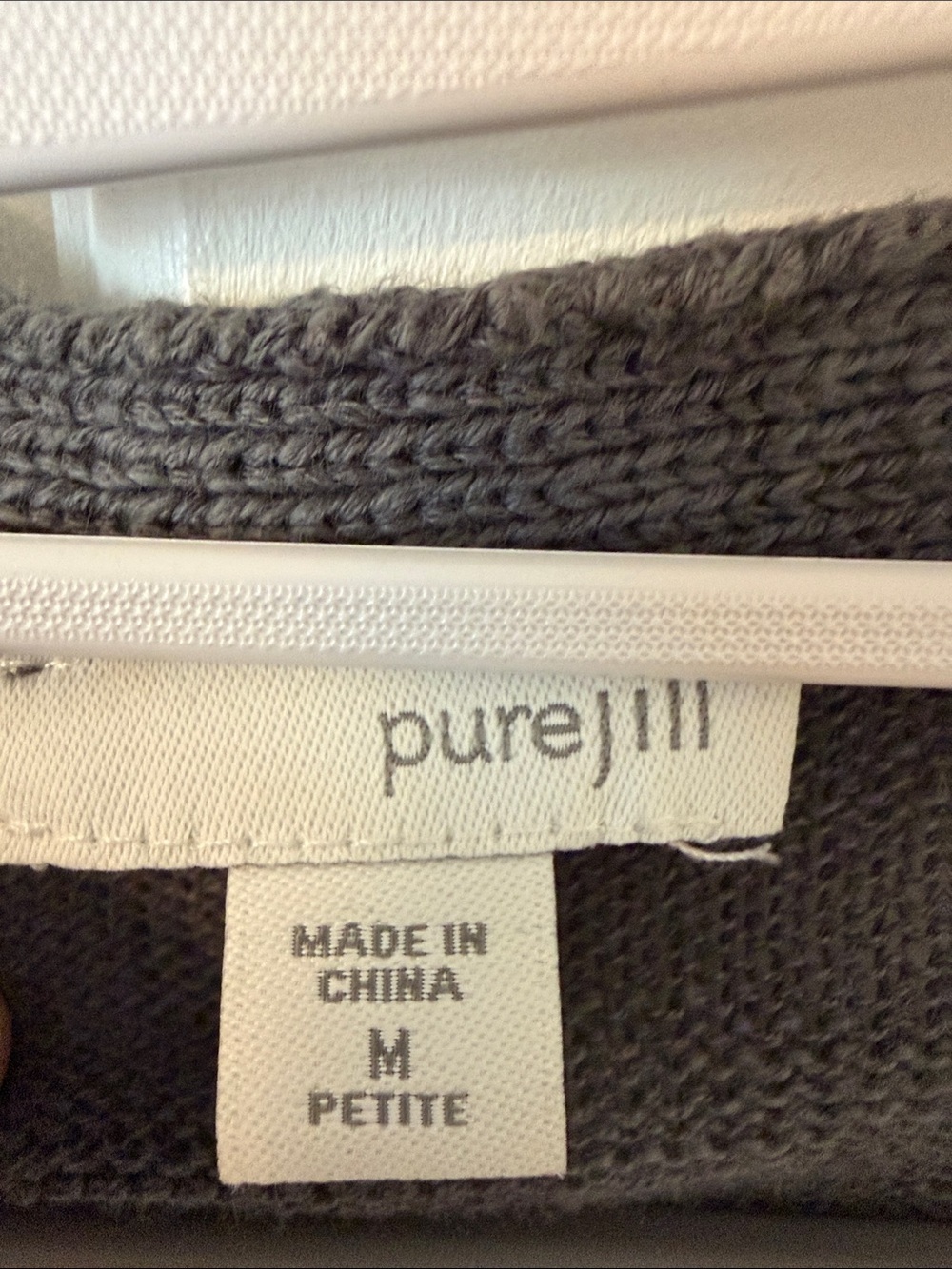 Pure Jill J. Jill Gray V-Neck Cotton Linen
Cardigan Sweater Pockets  M petite - Picture 2 of 6